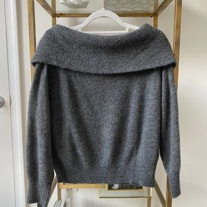 Grey Off the Shoulder Sweater